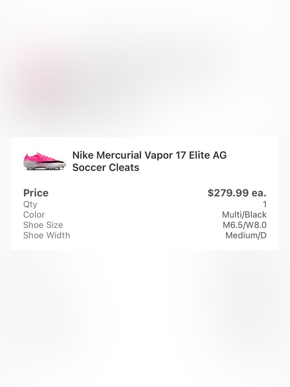 Nike Women’s AG Mecurial Vapor Cleats - Picture 7 of 7